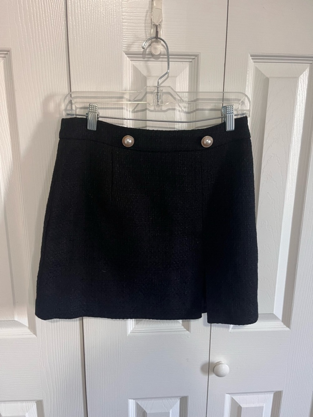 Miss Selfridge Tweed Mini Skirt Black Size 6 NWT